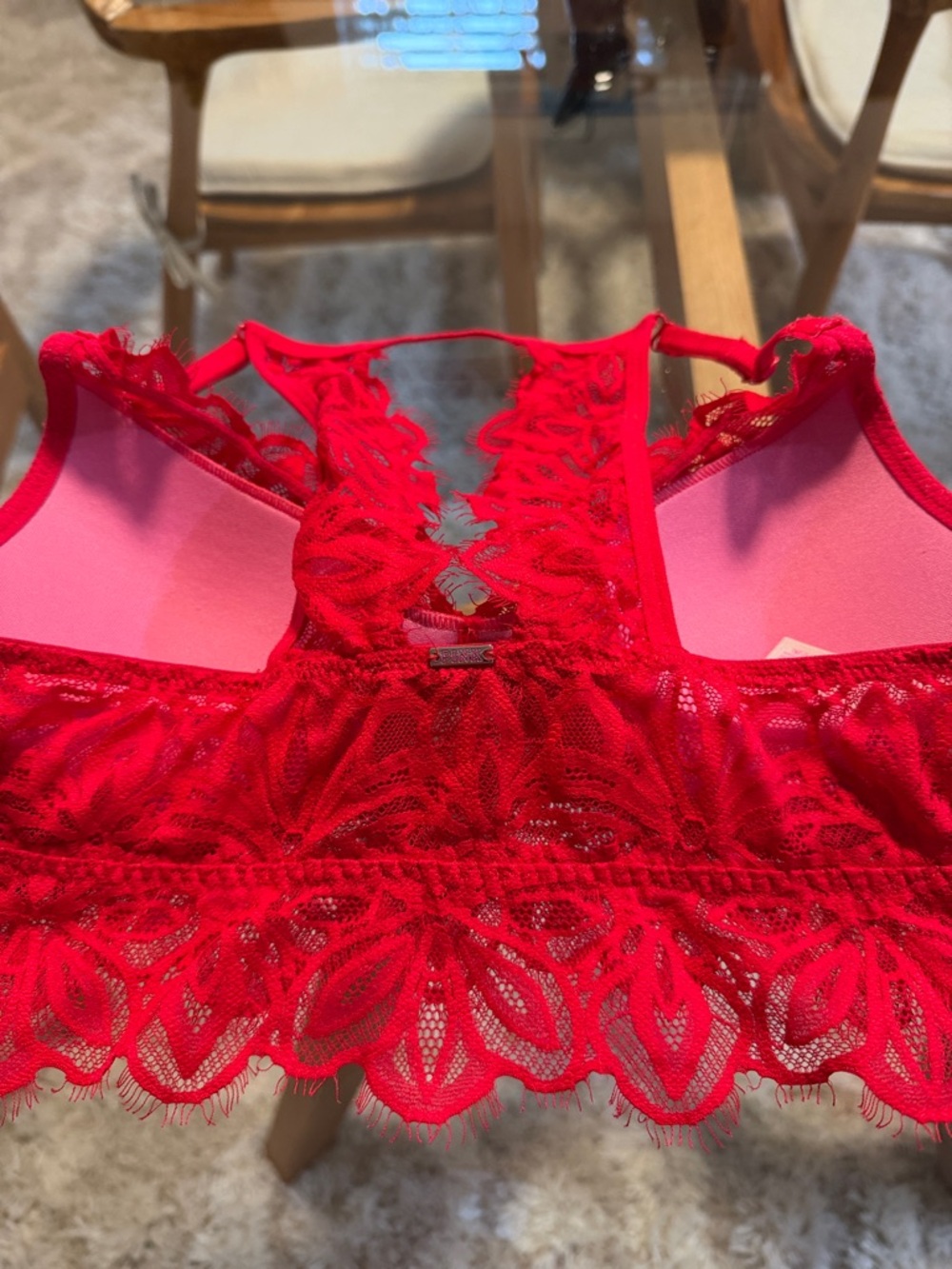 PINK Victoria's Secret Red Lace Bralette - Picture 7 of 8
